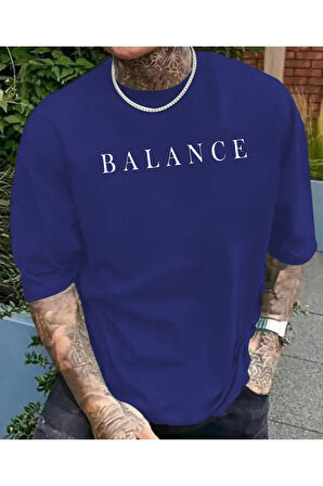 Unisex Balance Baskili Bi?si?klet Yaka T-shi?rt