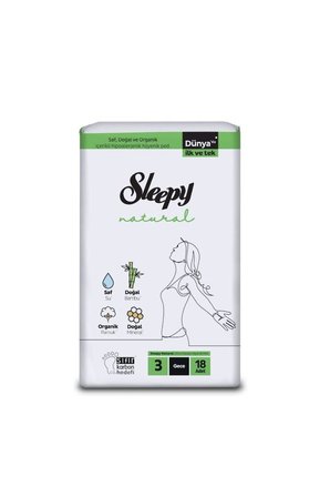 Sleepy Natural Ultra Hassas Hijyenik Ped 18'li Gece X 6 Paket