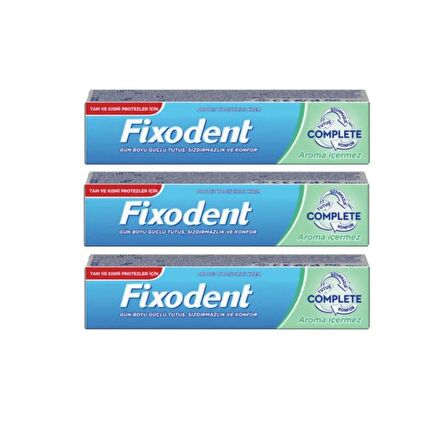 Fixodent  Complete Aroma Içermez Diş Protez Yapıştırıcı Krem 47gr X 3 Adet 9985