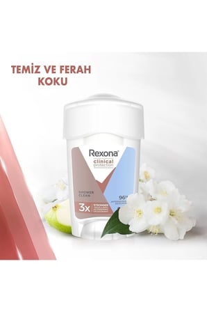 Clinical Protection Kadın Stick Deodorant Shower Clean 96 Saate Kadar Koruma 3 X 45 ml