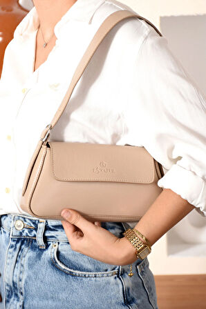 Kadın Sade Tasarımlı Şık Baget Çanta