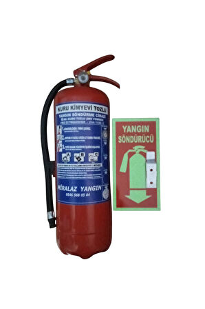 6 Kg Kuru Kimyevi Yangın Söndürme Tüpü Askı Aparatı Fosforlu Levha