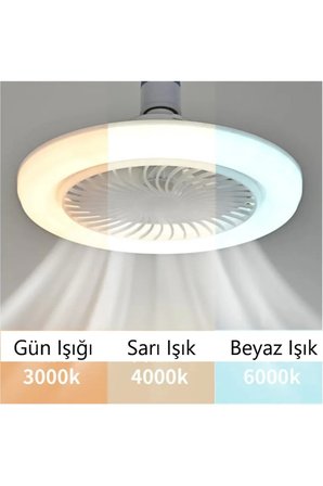 42 W Poyraz Fanlı Led Ampul - Kumandalı - E27 - CT-1153