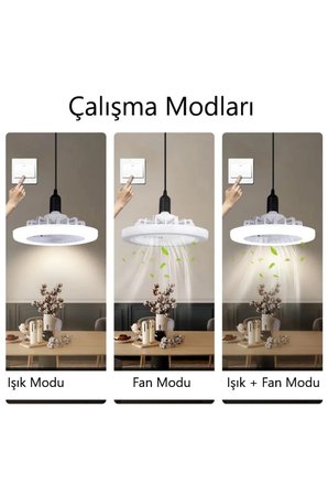 42 W Poyraz Fanlı Led Ampul - Kumandalı - E27 - CT-1153