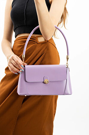 MERİ MODEL LİLA KADIN OMUZ VE KOL ÇANTASI