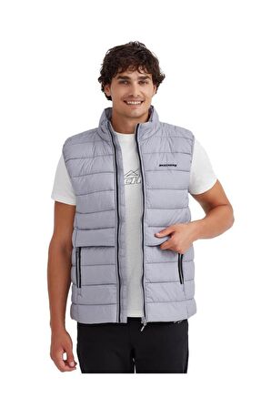 Skechers Erkek Yelek M Outerwear Padded Vest Gri Erkek Yelek S231241-035