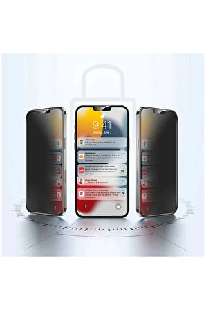 Apple iPhone 15 Pro Max Uyumlu Tam Kaplayan Zebana Hayalet Ekran Koruyucu Siyah