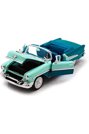 Koleksiyon 1955 Oldsmobile Super 88 Turquoise Green Metal Model Araba 