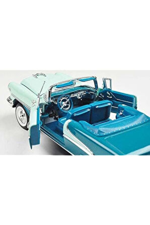 Koleksiyon 1955 Oldsmobile Super 88 Turquoise Green Metal Model Araba 