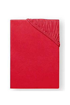 Penye Tek Kişilik Lastikli Çarşaf Kırmızı 120*200