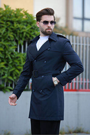 ERKEK PREMİUM APOLETLİ DERİ TRENÇKOT & PARDESÜ