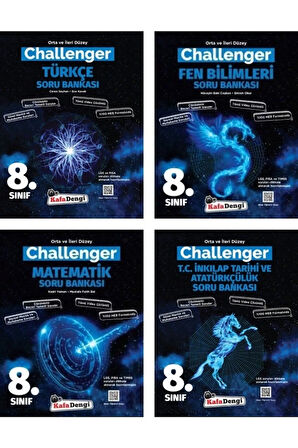 Kafadengi 8. Sınıf Lgs Matematik + Türkçe + Fen + Inkılap Challenger Soru Seti 4 Kitap 2023