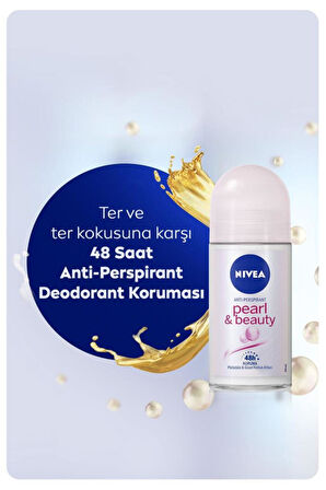Kadın Roll-on Deodorant Pearl&beauty 50ml, 48 Saat Koruma, X2 Adet