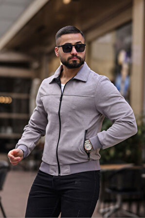 ERKEK POLO YAKALI MEVSİMLİK ASTARLI SÜET CEKET