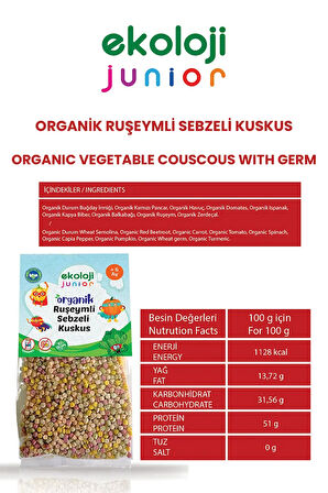 Organik Ruşeymli Sebzeli Kuskus 250gr 6Paket Couscous with Organic Wheat Germ Vegetables250gr6pack