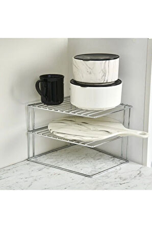Köşe Tabaklık Rafı - Krom