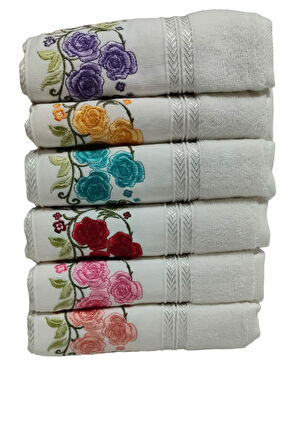 Özdilek 6 Adet Açelya Nakışlı Havlu Model 22-01