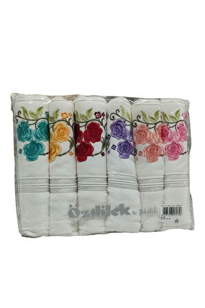 Özdilek 6 Adet Açelya Nakışlı Havlu Model 22-01
