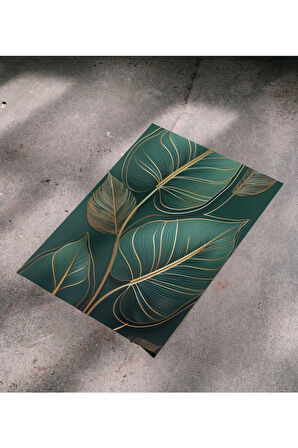 Çerçevesiz Poster , Dijital Baskı , Soyut Tablo , Yeşil Yaprak