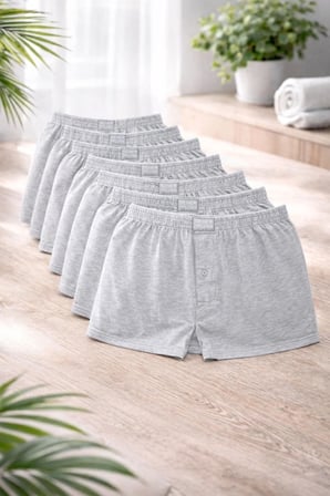 Erkek Penye Boxer 8'Li Set