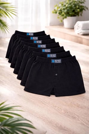 Erkek Penye Boxer 8'Li Set