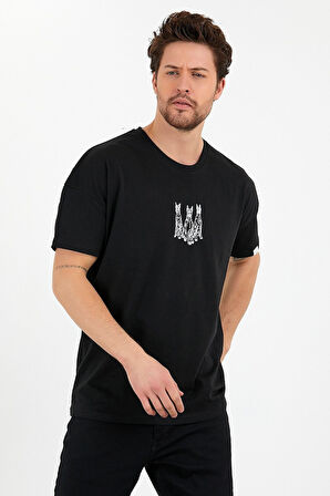 Unisex Cool Dude Baskılı Oversize Penye T-shirt Tişört