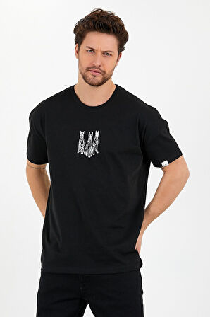 Unisex Cool Dude Baskılı Oversize Penye T-shirt Tişört