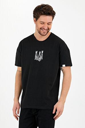 Unisex Cool Dude Baskılı Oversize Penye T-shirt Tişört