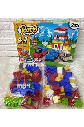 Ant011 Ant Blok Çılgın Araçlar Eğitici Eğlenceli Zeka Geliştirici Blok Seti 4 In 1 - 10