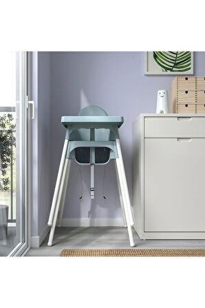 Unisex Mavi Antilop Tepsili Mama Sandalyesi