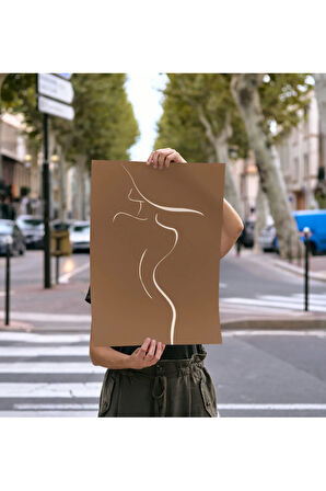 Poster , Line Art , Çerçevesiz Poster , Dijital Baskı , Soyut Kadın Figürü , Çizgi Sanatı