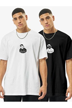 Unisex Kırmızı Bisiklet Yaka Basic Oversize T-shirt