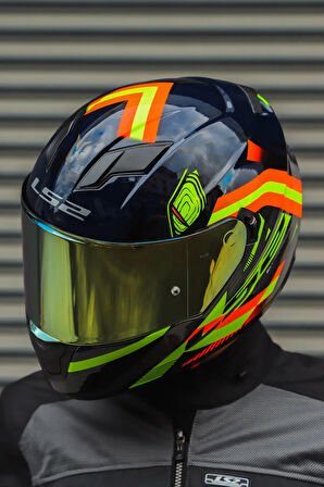 Stream Evo Reflex Mavi Turuncu Kask + Dahili Bluetooth Kulaklık