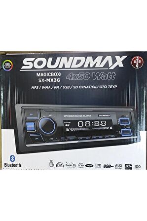 Soundmax SX-MX3G Oto Teyp USB/Bluetooth/SD/AUX/Kumanda 2 Amfi Çıkışlı