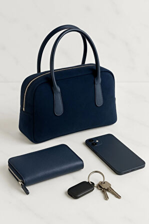 Lüks Süet Kadın El Çantası