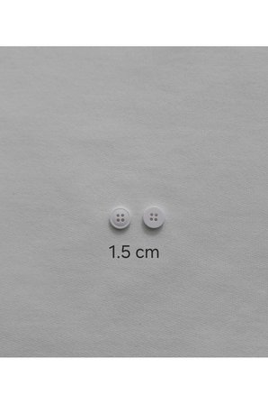 Beyaz Renk 1.5 cm çapında Polyester Düğme 30 Adet.