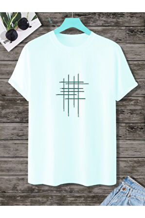 Unisex Hashtag Beyaz Oversize Bisiklet Yaka Baskılı T-shirt