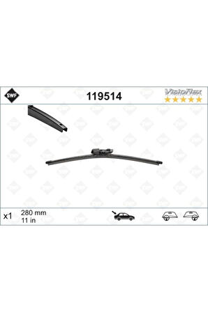 X Silecek Süpürgesi Arka Golf6-golf7-polo-fabıa 280 Mmval-119514 119514 5k6955427a