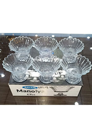 6 lı ayaklı mini cam kahve yanı sunum lokumluk çerezlik reçellik