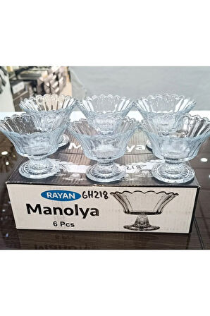 6 lı ayaklı mini cam kahve yanı sunum lokumluk çerezlik reçellik