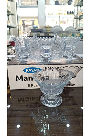 6 lı ayaklı mini cam kahve yanı sunum lokumluk çerezlik reçellik