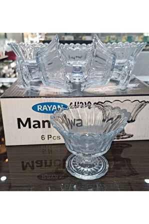 6 lı ayaklı mini cam kahve yanı sunum lokumluk çerezlik reçellik