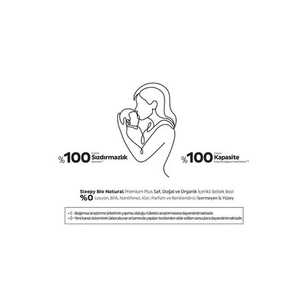 Sleepy Bio Natural Premium Plus Airbag Comfort Mega Paket Bebek Bezi 4 Numara Maxi 156 Adet