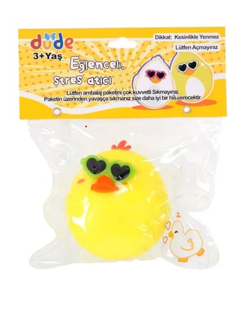Gözlüklü Ördek Figürlü Squishy Stress Oyuncağı Yumuşacık Jel Squishy