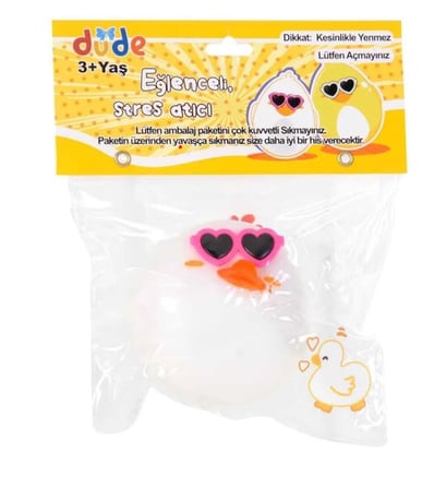 Gözlüklü Ördek Figürlü Squishy Stress Oyuncağı Yumuşacık Jel Squishy