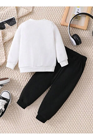 Çocuk Tasarım Kamyon Kepçe Makine Baskılı Kapüşonlu Sweatshirt Pamuklu