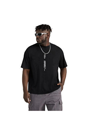 Unisex Oversize Siyah Good Tımes T-shirt