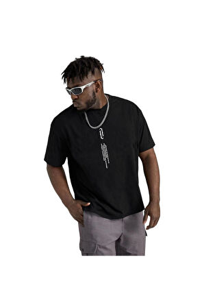 Unisex Oversize Siyah Good Tımes T-shirt