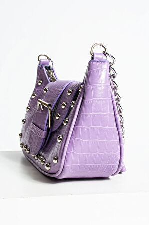 Bony ma zımbalı timsah desenli kol çantası