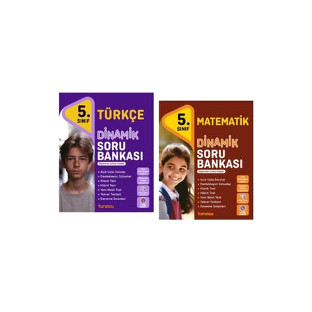 Tudem 2025 5. Sınıf Matematik + Türkçe Dinamik Soru Bankası Seti 2 Kitap Yeni Müfredat